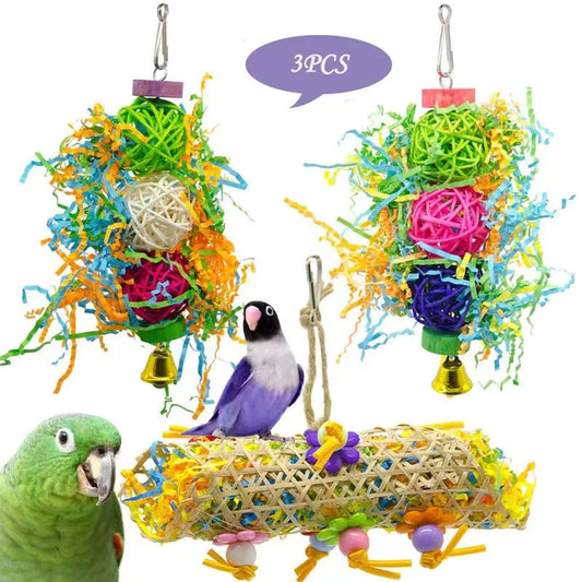 Colorful Bird Parrot Toy Set