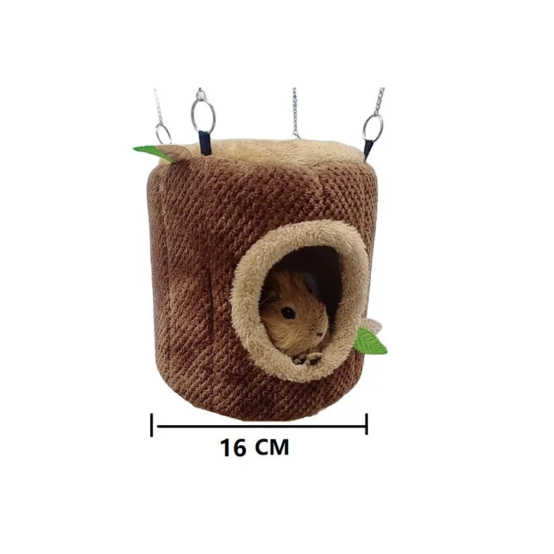 Tree Stump Shape Rodent Hammock Hamster Bed
