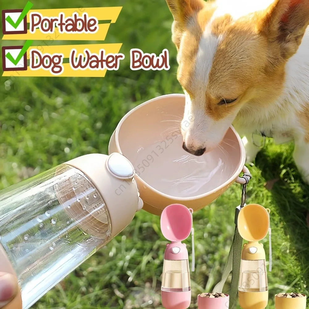 Portable Dog Water Bottle with Food Dispenser