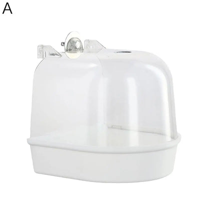 Hanging Transparent Bird Bath Cube