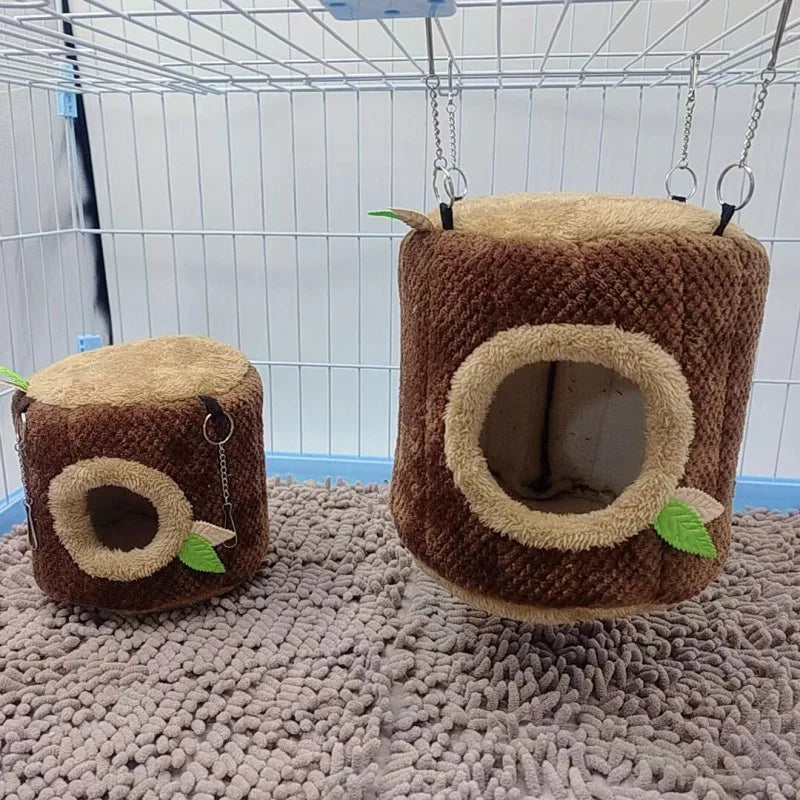 Tree Stump Shape Rodent Hammock Hamster Bed