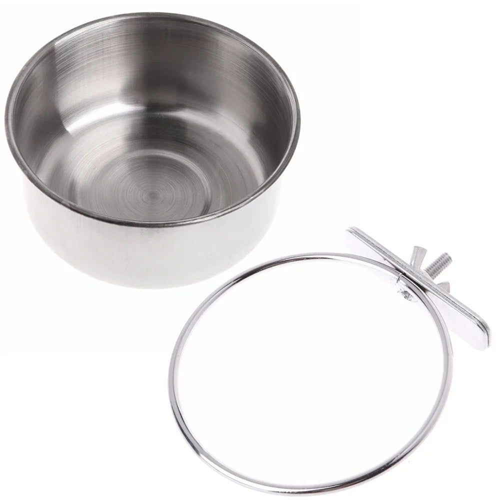 Parrot Feeding Water Cage Bowls with Clamp Holder
