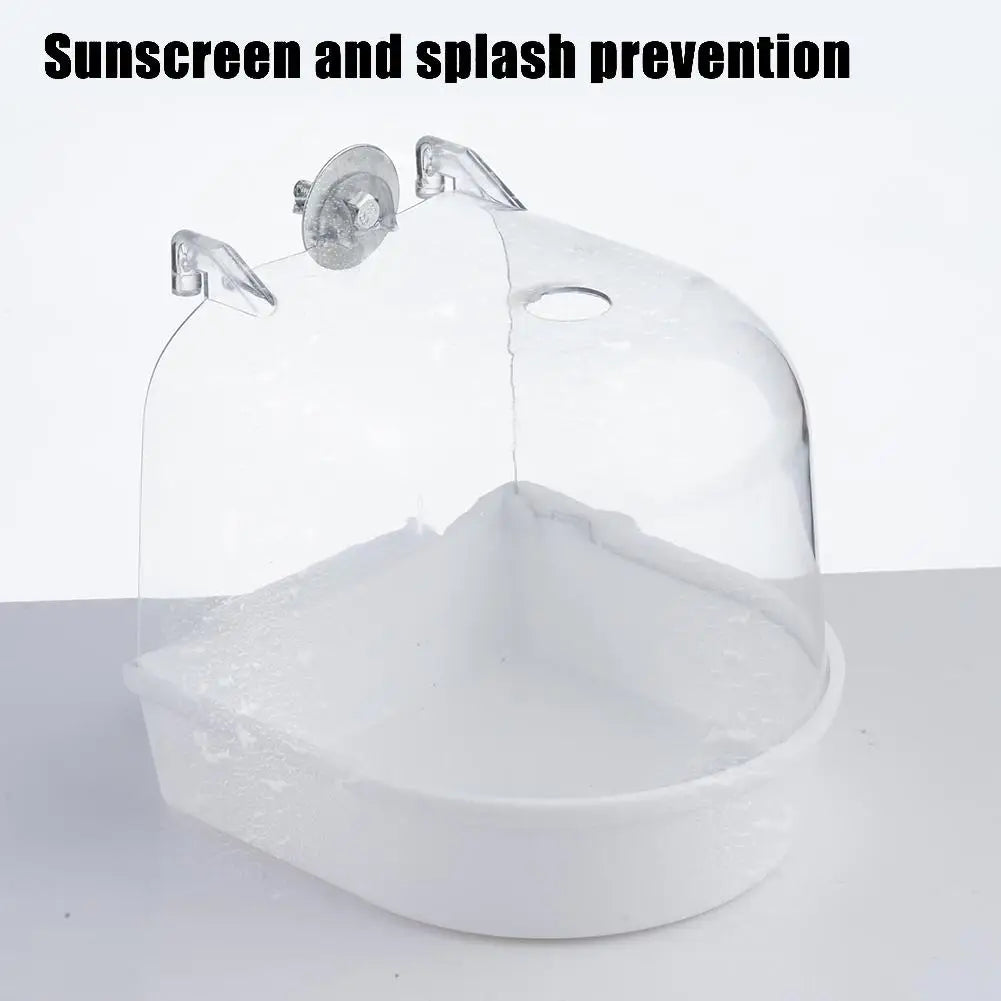 Hanging Transparent Bird Bath Cube