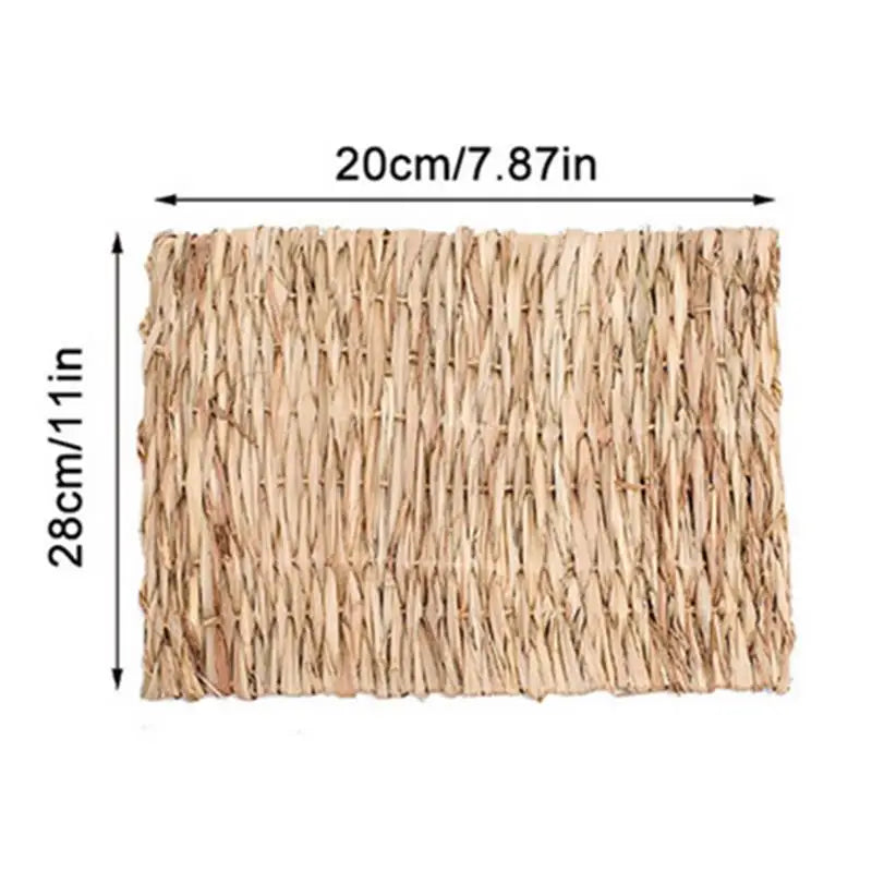 Hamster Guinea Pig Bunny Grass Chew Toy Mat House