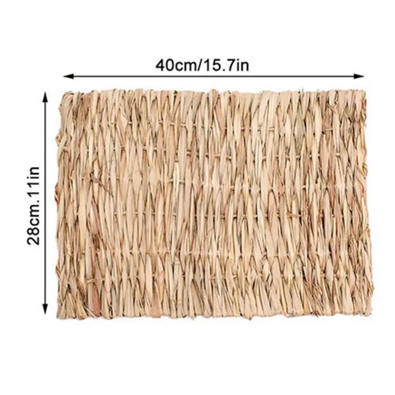 Hamster Guinea Pig Bunny Grass Chew Toy Mat House