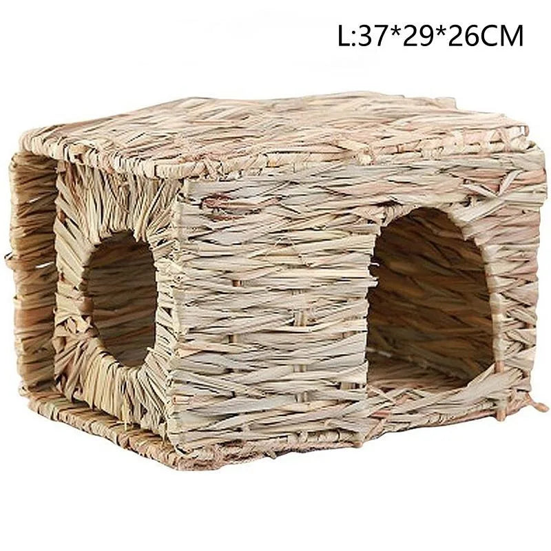 Hamster Guinea Pig Bunny Grass Chew Toy Mat House