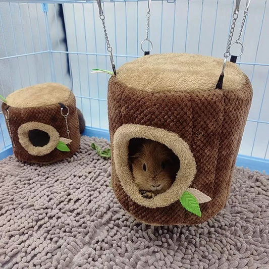 Tree Stump Shape Rodent Hammock Hamster Bed