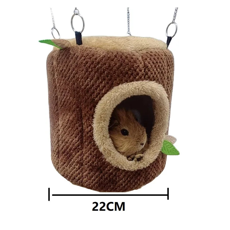 Tree Stump Shape Rodent Hammock Hamster Bed