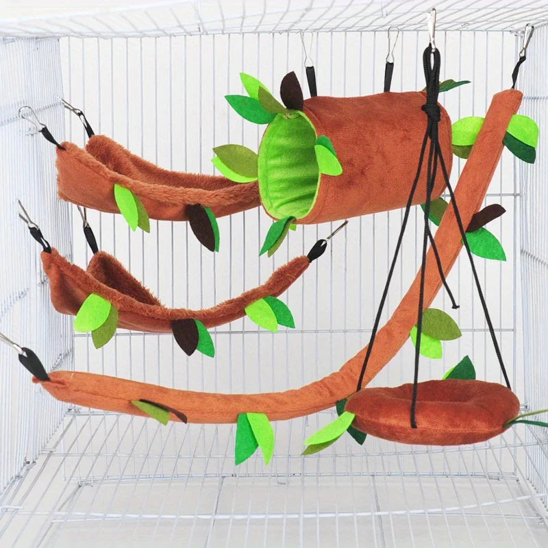 Rodent Plush Cotton Hamster Hammock Round Swing