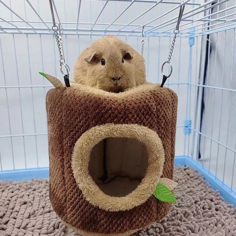 Tree Stump Shape Rodent Hammock Hamster Bed